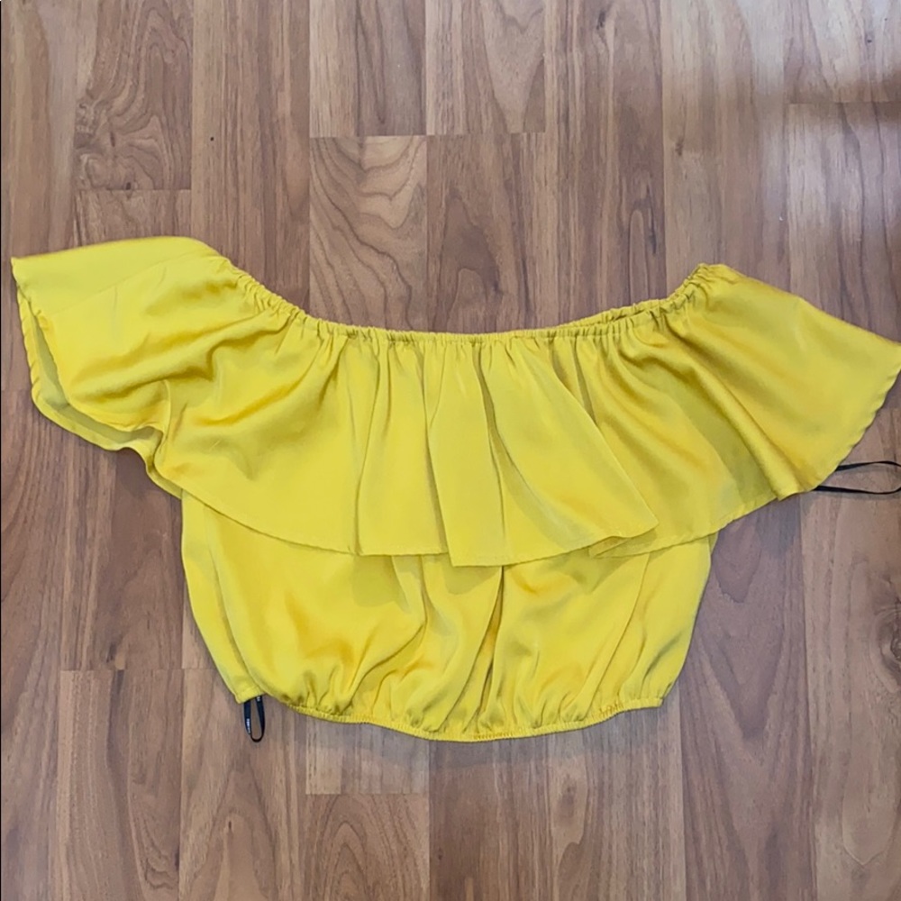Summer loose crop top off the shoulder